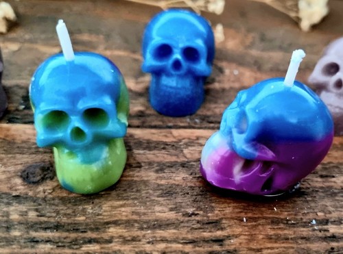 Mini skull candles pack 5x - skull,