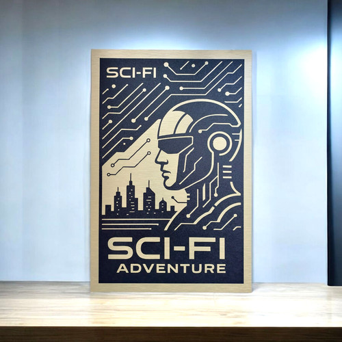 Sci wall sign brushed gold - wall,
