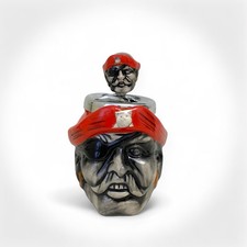 Vintage Pirate Head Spinning Ashtray Hand Painted Ceramic 16 cm Rare 1950s-70s