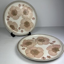 Denby - Gypsy - 2 x Stoneware Dinner Plates -  25.5 cm diameter - Pink Floral