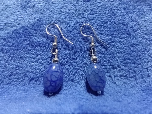 Blue dragons vein agate drop - blue,