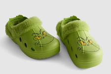 Grinch Christmas Clogs Slippers Faux Fur Lined Adults