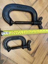 Vintage RECORD G-Clamps No. 4  & 2 – Heavy Duty Made in England.  Wing Nut type 