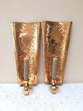 Vintage Swedish brass wall candle sconces