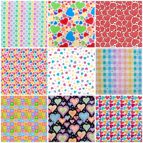 Poly cotton fabric - fabric, hearts