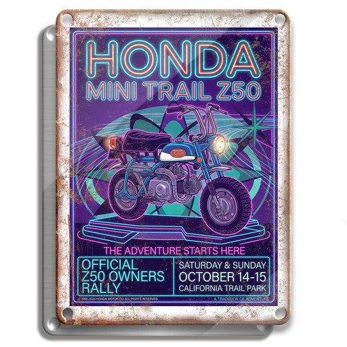 Metal sign honda mini trail - metal,