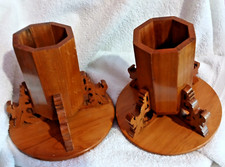 Vintage Hand-Carved Octagonal