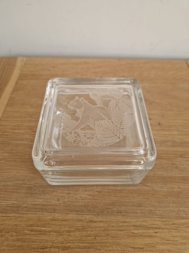 Vintage clear glass trinket - vintage,