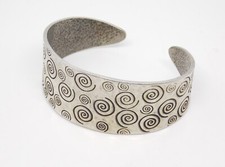 St. Justin Modernist Style Pewter Cuff Bangle - Thames Hospice