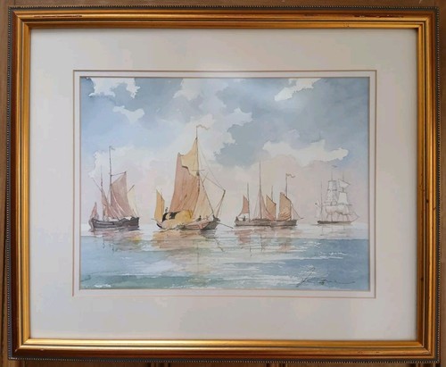 Watercolour sailing ships - watercolour,