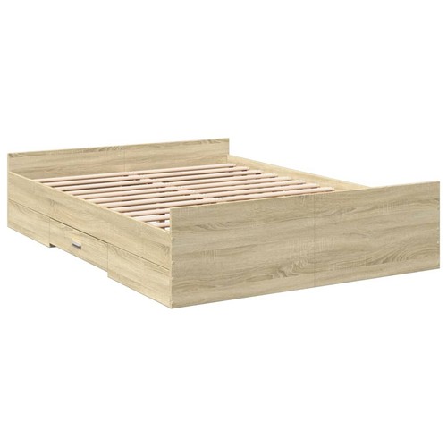 Bed frame with drawers - with,