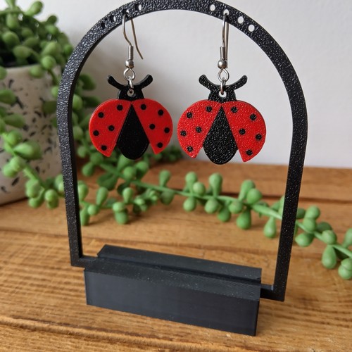 Ladybird earrings insect - earrings,