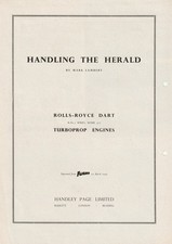 HANDLING THE HERALD. HANDLEY PAGE. 1959 STAND-ALONE SUPPLEMENT FROM "FLIGHT" MAG