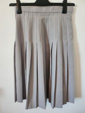 Ladies Dunedin Light Grey Pleated Midi Skirt Size 12 - Work- Party- Smart