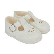 Baby boys bar shoes white - t,