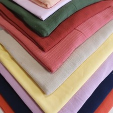 Double Gauze Fabric 100% Cotton Muslin Lightweight Dressmaking 58" By Meter