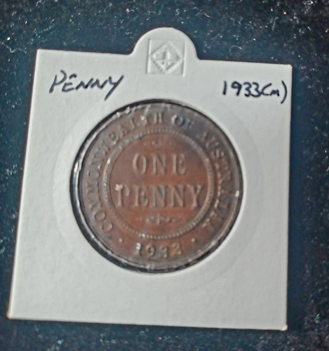 1933 australian one penny - penny, king