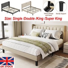 Modern Bed Frame Linen Fabric