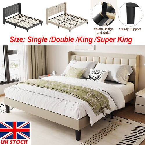 Bed frame linen upholstered - bed,