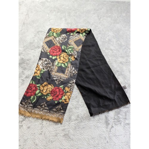 Floral baroque scarf black - floral,