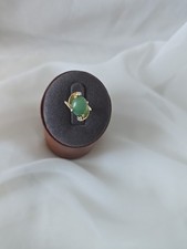 14K Yellow Gold Oval Jade &