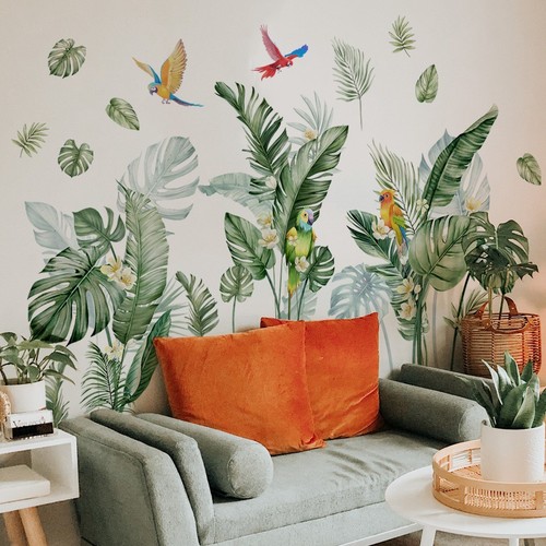 Tropical leaves decals green - leaves,