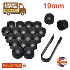 19mm Gloss Black Nut Caps + 4x