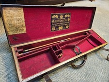 Joseph Lang & Son Oak and Leather brass bound antique shotgun gun case London