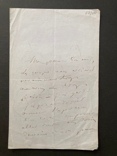 1854 french autograph letter - 1854,