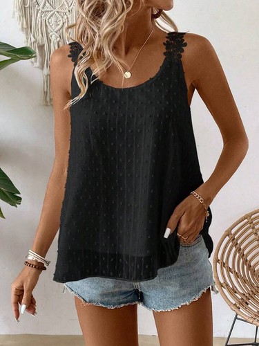 Womens chiffon dots cami vest - dots,