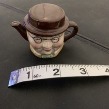 OLD VINTAGE MINIATURE MINI ARTONE HAND PAINTED NOVELTY TEA POT PICKWICK DICKENS
