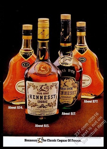 1974 hennessy cognac - cognac, bras