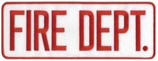 Fire dept red white 11x4 - dept,