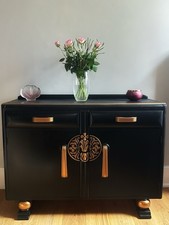 Hand painted upcycled cabinet - hand-painted,