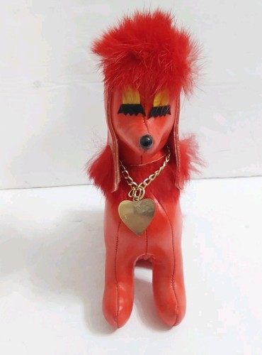 Vintage pleather poodle dog - pleather,