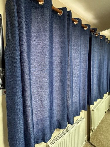 Fully lined blue curtains - lined,