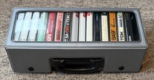 Vintage collapsible cassette tape case. Stores 16 tapes rare in this condition. 