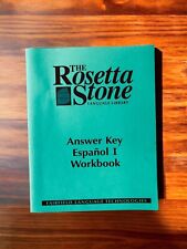 ROSETTA STONE, WORKBOOK ANSWER KEY, SPANISH, LEVEL 1, Espanol I Fairfield