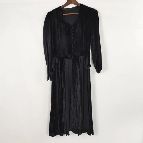 Vintage 1940s black silk - 1940s,