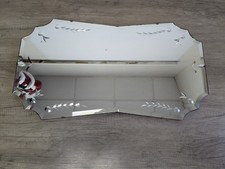 Vintage Heavy Art Nouveau Deco Wall Mirror Frameless Etched Detail - Home Decor