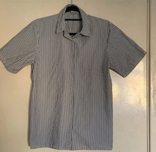 Women Short Sleeve Stripped Button Blouse/shirt In Size 10 By Simon Jersey