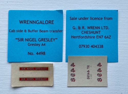 Wrenn railways name plates - name, set