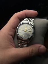 Seiko 5 SNXS75K1 Automatic Day Date Grey Dial Analog Men's Classic Casual Watch