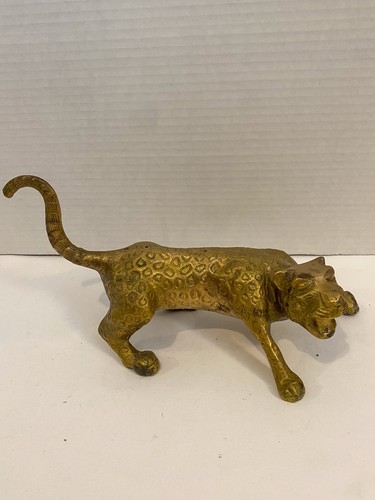 Vintage brass animal jaguar - brass, animal,