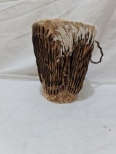 Goat Skin Rattle Drum Traditional Vintage African Drum ~ 16cm Tallx 13 cm on top