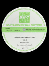 Top Of The Pops - 1087, BBC Transcription, fully laminated cue sheets, UK, 1985
