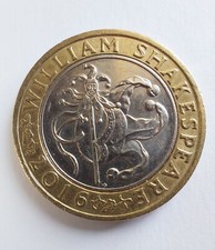 RARE Mint error £2 POUND COIN WILLIAM SHAKESPEARE COMEDIES JESTER 2016 