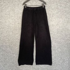 Never Fully Dressed Trousers Womens UK 8 UK 10 Black Knit Wide Lounge Bottoms