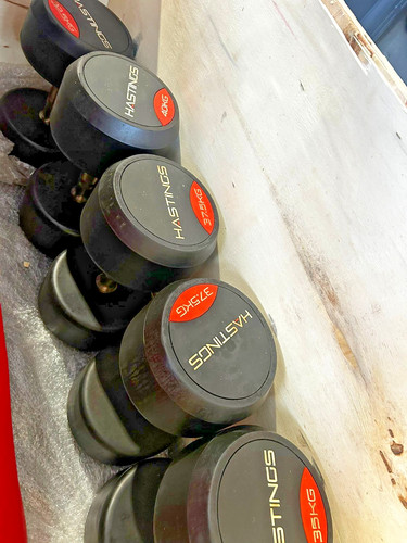 Hastings rubber dumbbell set - hastings,