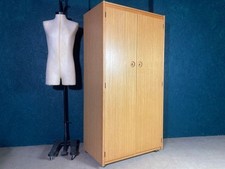 A GOOD MID-CENTURY VINTAGE TEAK HALL ROBE OR WARDROBE with CHEST